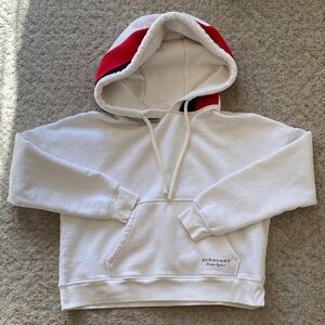 Burberry | White hooded sweater with stripes